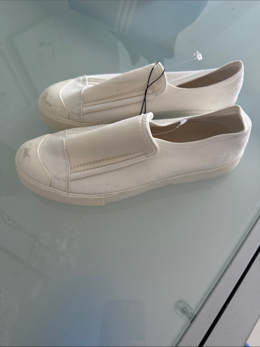 adidas White Slip-On Canvas Sneakers Women